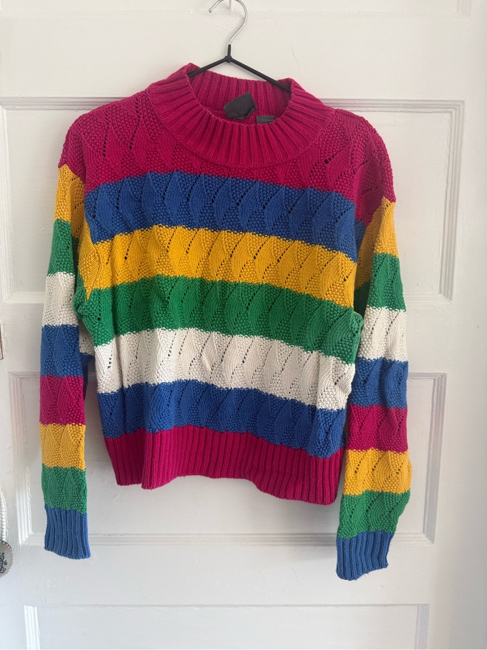Vintage 90s Liz Wear Bright Multicolor Striped Knit Sweater